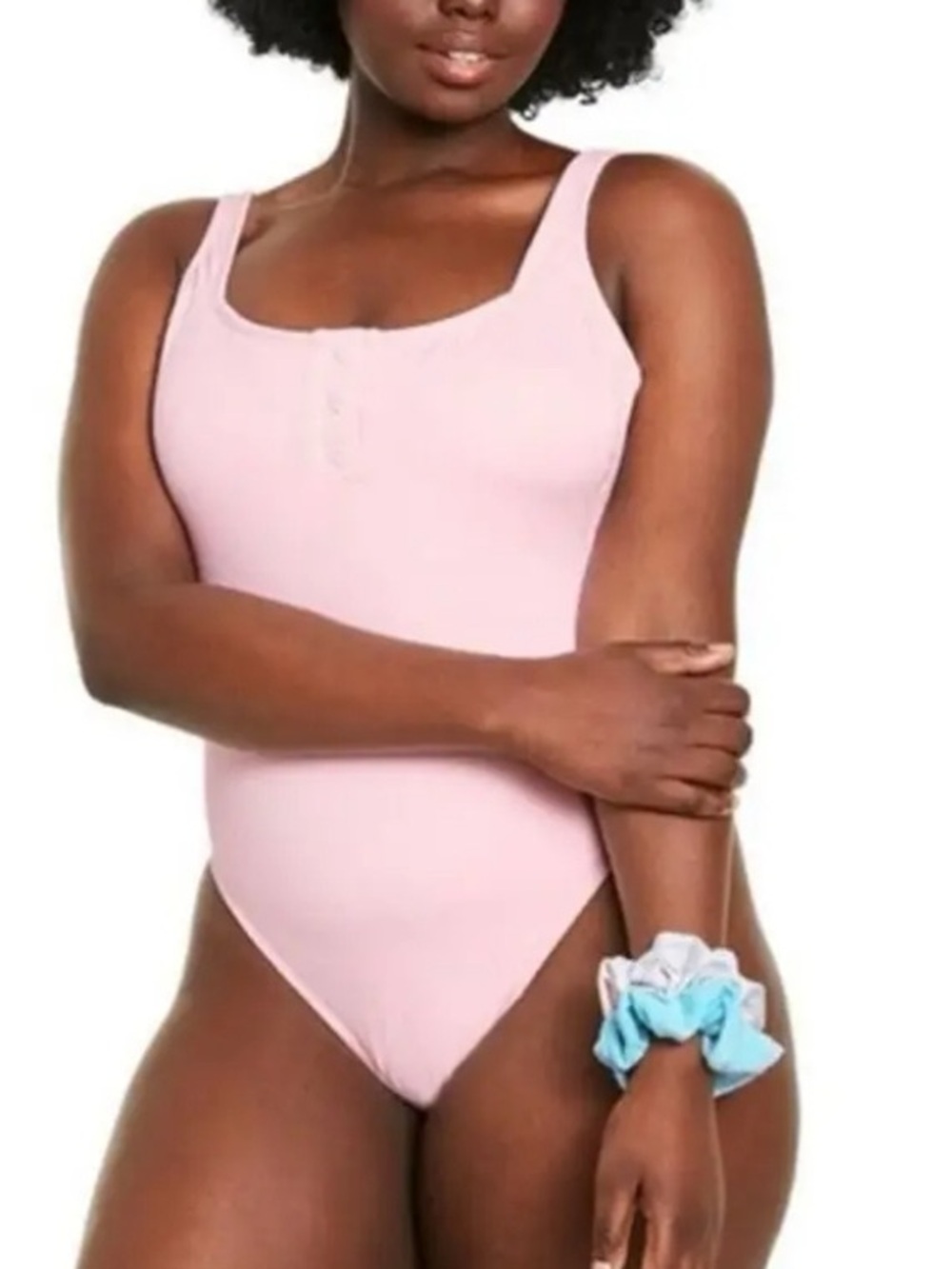 Stoney Clover X Target One Piece Bathing Suit Pink Heart Buttons Size Large